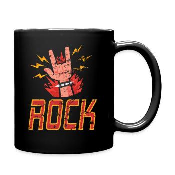 Hand Horns Rock Band Distressed print - Full Colour Mug - black - Right