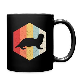 Otter Wassermarder Retro Cadeau - Mug uni - noir - Droite