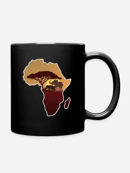 Afrika - Tasse einfarbig - Schwarz