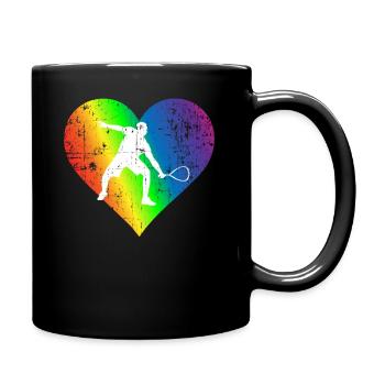 Squash Pride Rainbow Heart - Tasse einfarbig - Schwarz - Rechts
