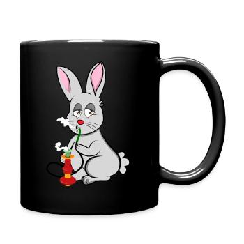 Osterhase Hasen Shisha Wasserpfeife Geschenkidee - Tasse einfarbig - Schwarz - Rechts