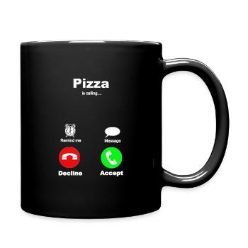 Pizza Mobile calling Pizza Handy Phone I love Pizz - Tasse einfarbig - Schwarz - Rechts