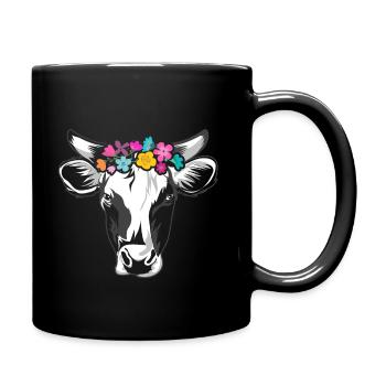 Vache animal préféré - Mug uni - noir - Droite