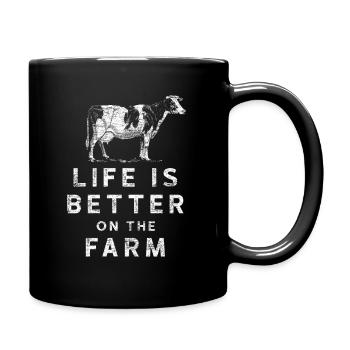 Ferme de vache - Mug uni - noir - Droite