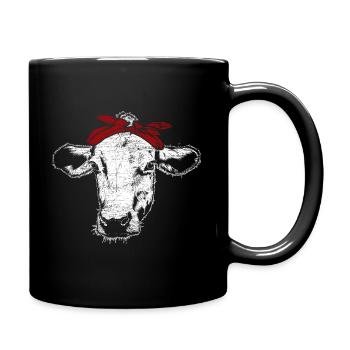 Kuh - Tasse einfarbig - Schwarz - Rechts