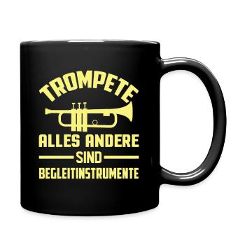 Trompete - Tasse einfarbig - Schwarz - Rechts