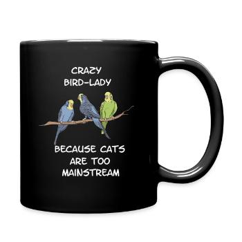 Wellensittich Sittich Vogel - Tasse einfarbig - Schwarz - Rechts
