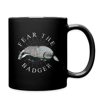 Badger gift idea - Full Colour Mug - black - Right