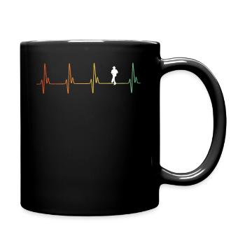 Vintage Line Dance Heartbeat - Tasse einfarbig - Schwarz - Rechts