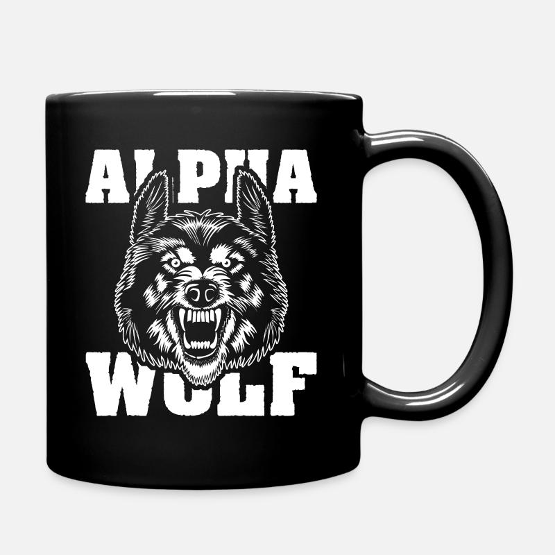 Wolf Alphawolf Wolfpack père du chef - Mug uni - noir
