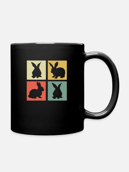 Hase - Tasse einfarbig - Schwarz