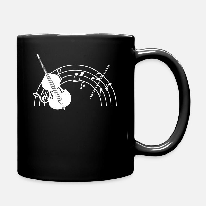 Kontrabass - Double Bass - Kontrabassist - Noten - Tasse einfarbig - Schwarz