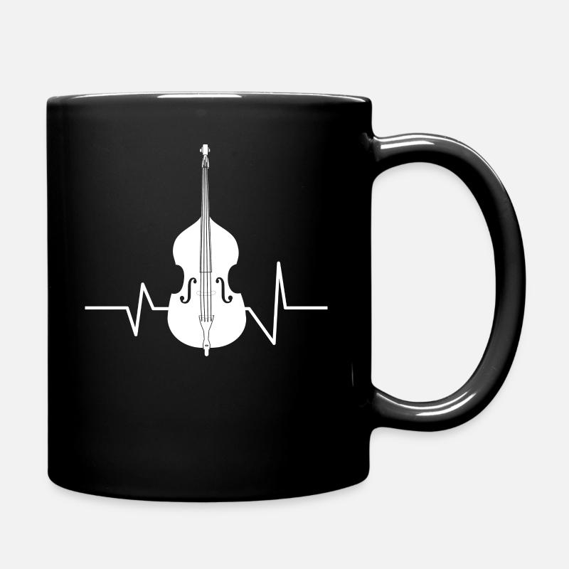 ontrabass - Contrebasse - Battement de coeur - ECG - Mug uni - noir