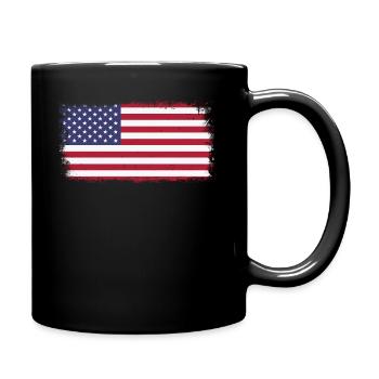 USA American flag - Full Colour Mug - black - Right