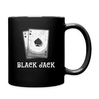 Blackjack Black Jack Kartenspiel Glücksspiel Glück - Tasse einfarbig - Schwarz - Rechts