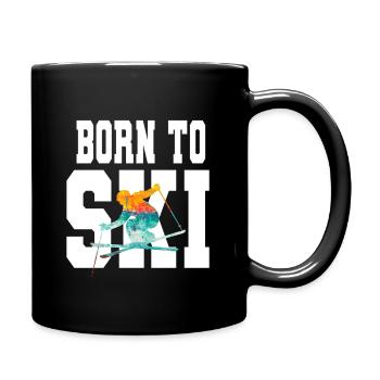 Born to SKI, Ski, Hiver, Tshirt - Mug uni - noir - Droite