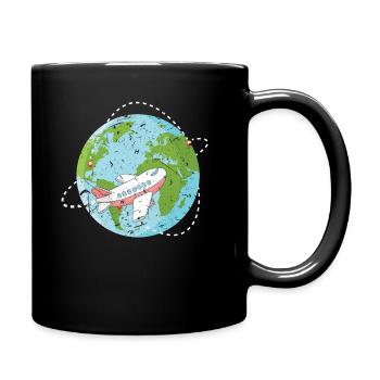 World trip plane - Full Colour Mug - black - Right