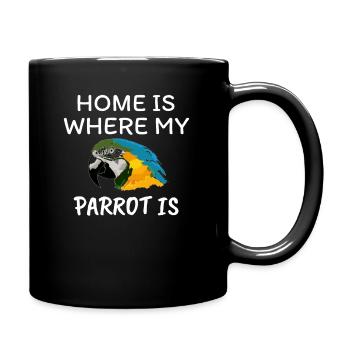 Papagei - Tasse einfarbig - Schwarz - Rechts