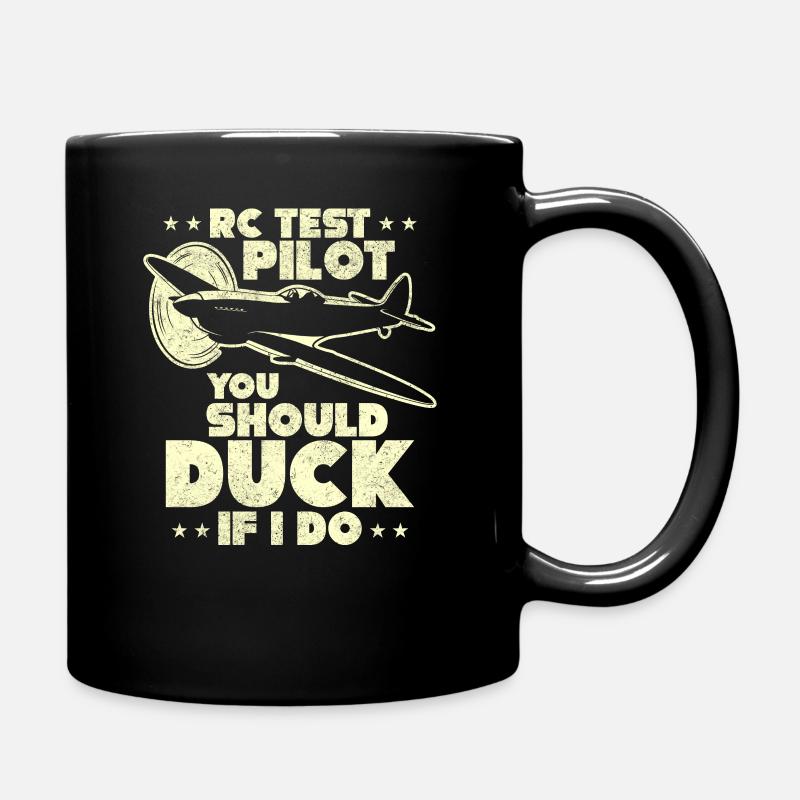 Ferngesteuertes Flugzeug Geschenk Flieger RC - Tasse einfarbig - Schwarz