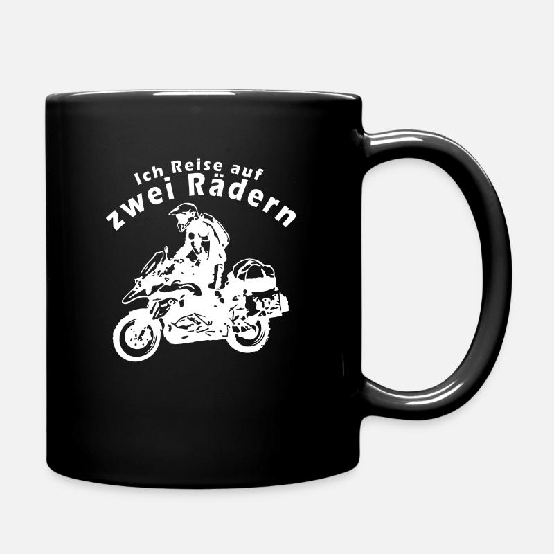 ich reise auf zwei Rädern - Tasse einfarbig - Schwarz