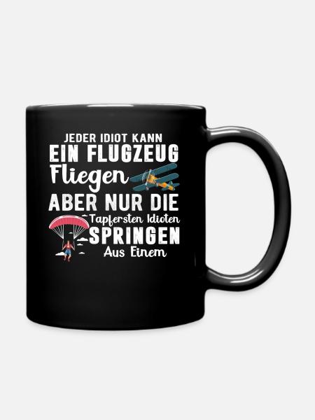 Fallschirm Fallschirmsprung - Tasse einfarbig - Schwarz