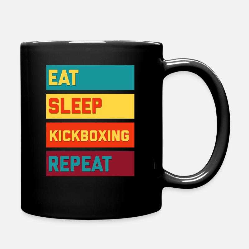 Eat Sleep Kickboxing Repeat Vintage Edition - Tasse einfarbig - Schwarz
