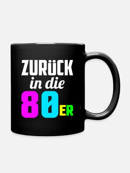 80er Jahre Eighties - Tasse einfarbig - Schwarz