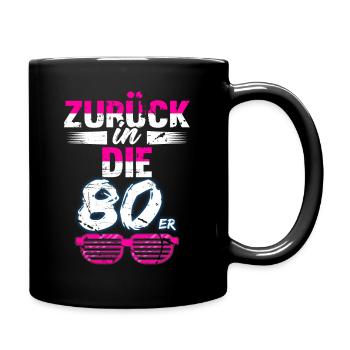 80er Jahre Kostüm Party - Tasse einfarbig - Schwarz - Rechts