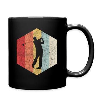 Golf Retro Vintage Abschlag Ball Grün Caddy - Tasse einfarbig - Schwarz - Rechts