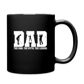 Golf Dad Vater Papa Legende Geschenk Mann - Tasse einfarbig - Schwarz - Rechts
