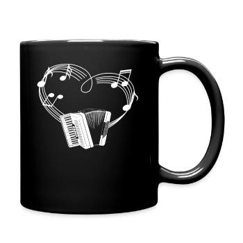 Akkordeon - Akkordeonist - Ziehharmonika - Herz - Tasse einfarbig - Schwarz - Rechts