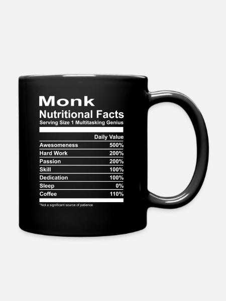 Monk Nutritional Facts T-Shirt - Tasse einfarbig - Schwarz