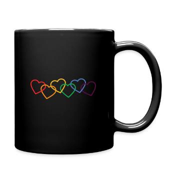hearts love wins - Mug uni - noir - Droite