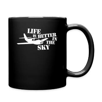 Life is better in the sky - Full Colour Mug - black - Right