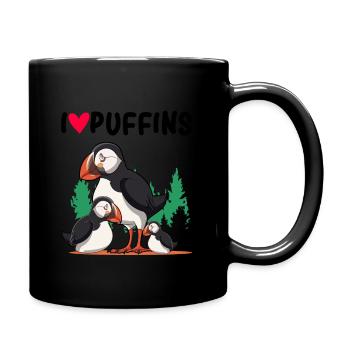 puffin - Full Colour Mug - black - Right