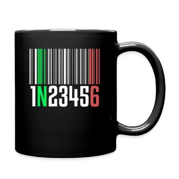 1N23456 Motorcycle Gear One Down Five Up Barcode - Full Colour Mug - black - Right