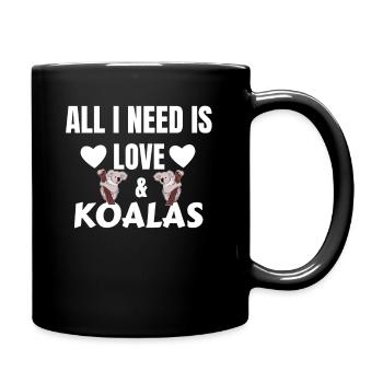 Koalabär - Tasse einfarbig - Schwarz - Rechts