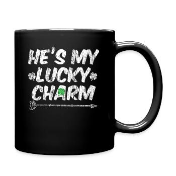 St. Patrick's Day Shamrock Ireland - Full Colour Mug - black - Right