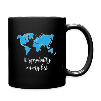 Weltreise Reise Globus - Tasse einfarbig - Schwarz - Rechts