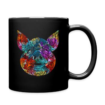 porc - Mug uni - noir - Droite
