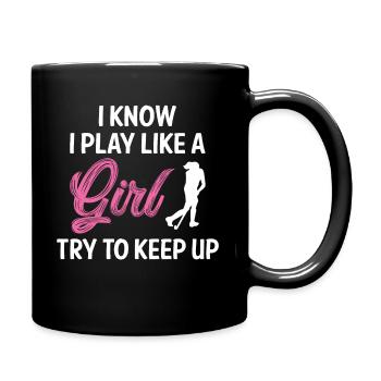 Feldhockey Girl - Tasse einfarbig - Schwarz - Rechts