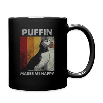 Puffin Island Papagei Taucher Vogel Nord Geschenk - Tasse einfarbig - Schwarz - Rechts