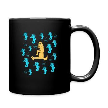 Seepferd - Tasse einfarbig - Schwarz - Rechts