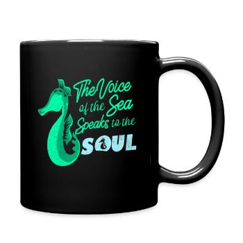 Seepferd - Tasse einfarbig - Schwarz - Rechts