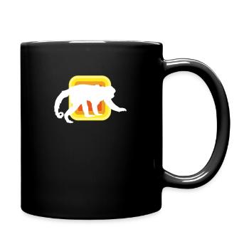 Affe - Tasse einfarbig - Schwarz - Rechts