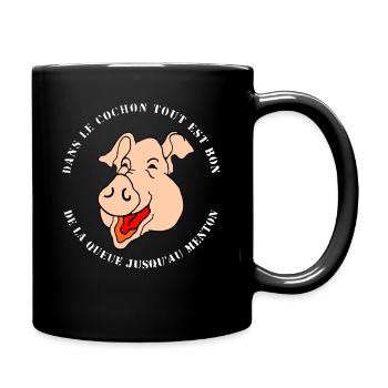 COCHON - Mug uni - noir - Droite