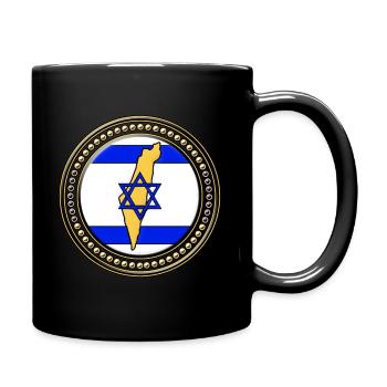 Carte du drapeau d'Israël - Mug uni - noir - Droite