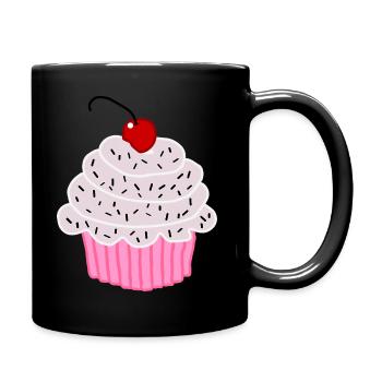 Zuckersüßes rosa Törtchen - Tasse einfarbig - Schwarz - Rechts