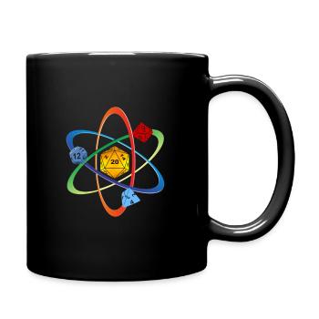 RPG Cube Dice Dragons Atom color Tabletop Gift - Full Colour Mug - black - Right