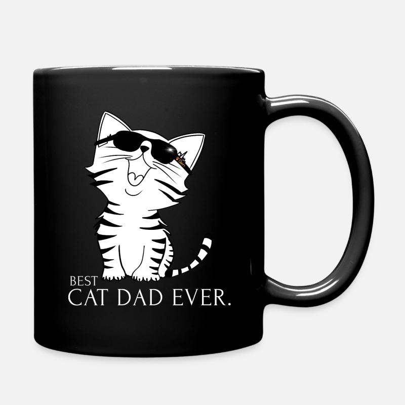 BEST CAT DAD EVER - Tasse einfarbig - Schwarz